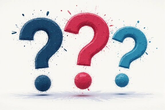 Abstract image of question marks and thought bubbles representing knowledge sharing and inquiry.