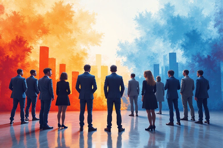 Dynamic and collaborative work environment with diverse team