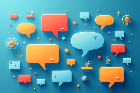 コミュニケーションチャネルと連絡先アイコンの抽象的な画像