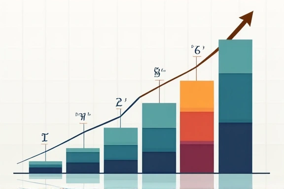 多様な金融ポートフォリオの成長図