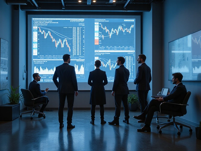 金融機械学習コンサルティングの専門家が戦略を議論している概念画像